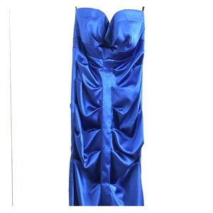 Strapless satin sheath homecoming/formal dress